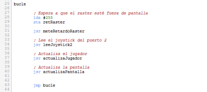 Asteroids - Rutina actualiza pantalla - llamada
