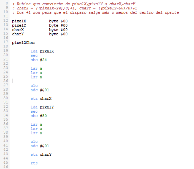 Asteroids - Rutina pixel2Char