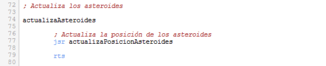 Asteroids - Actualizar asteroides