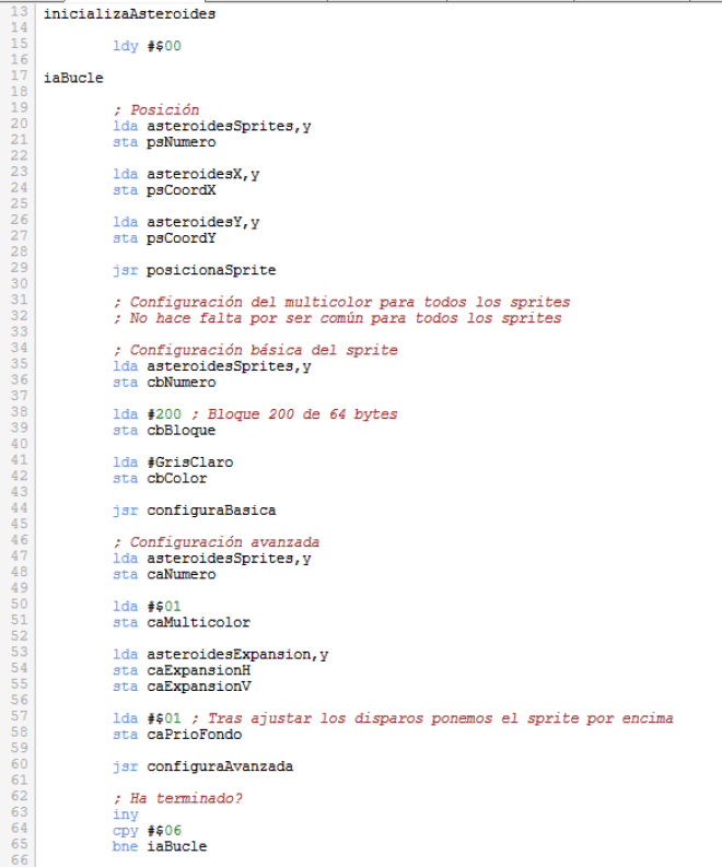 Asteroids - Inicialización asteroides