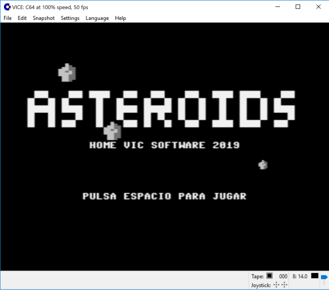 Asteroids - Pantalla con asteroides