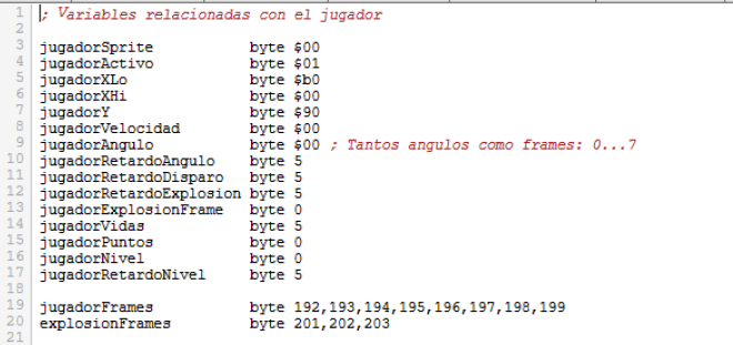 Asteroids - Variables jugador anterior